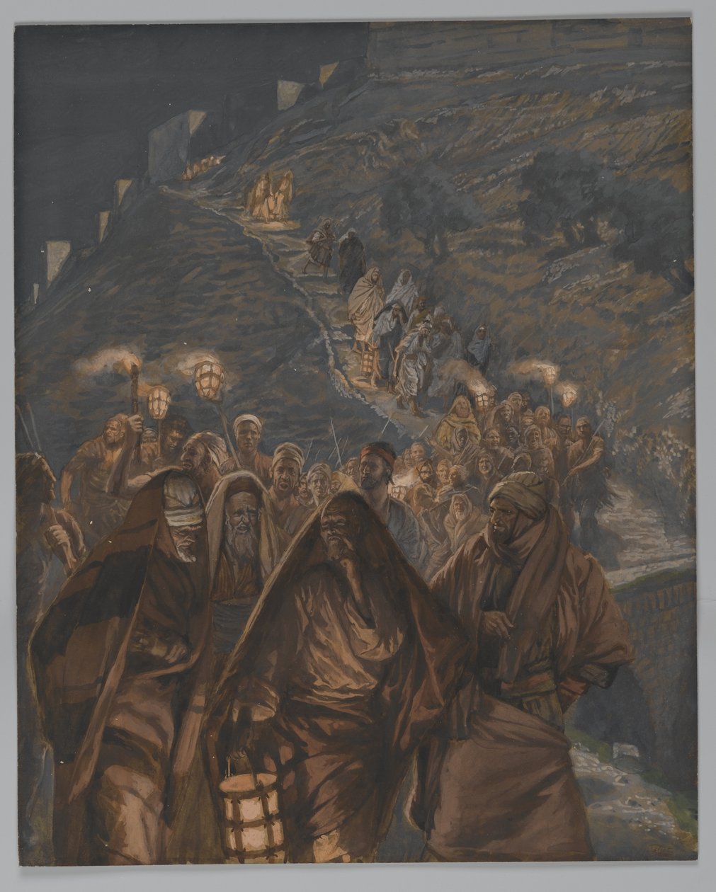 Judas procession, illustration från Vår Herre Jesu Kristi liv, 1886-94 (wc över grafit på papper) av James Jacques Joseph Tissot