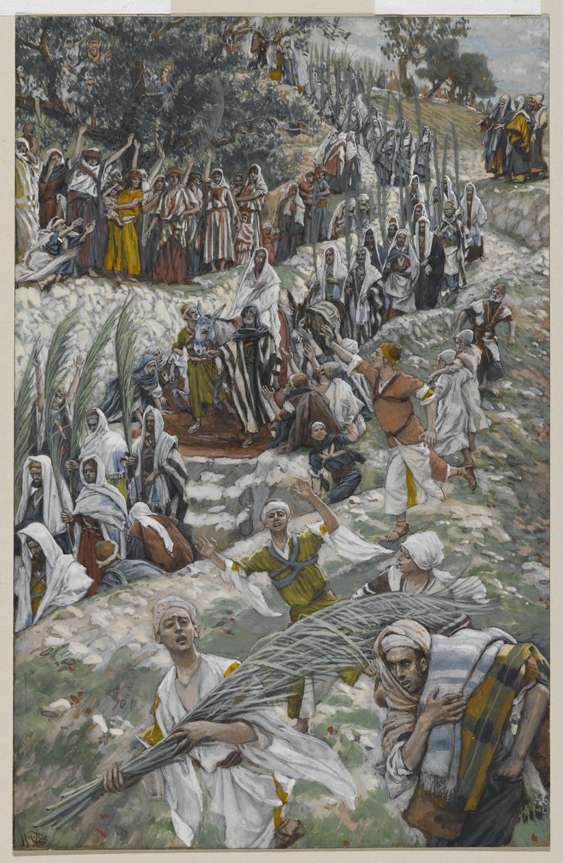Processionen på Oljeberget, illustration från Vår Herre Jesu Kristi liv, 1886-94 (wc över grafit på papper) av James Jacques Joseph Tissot