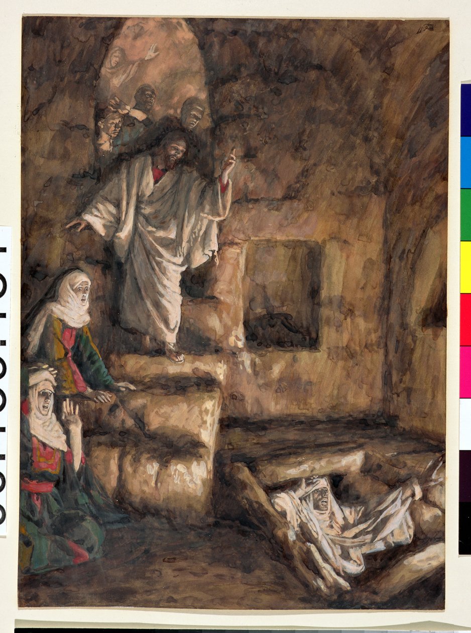 The Raising of Lazarus, illustration till The Life of Christ, c.1886-94 (wc & gouache på kartong) av James Jacques Joseph Tissot
