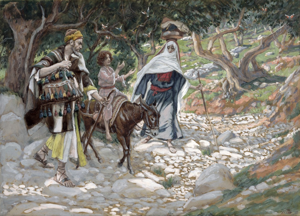 The Return from Egypt, illustration till The Life of Christ, c.1886-94 (wc & gouache på kartong) av James Jacques Joseph Tissot