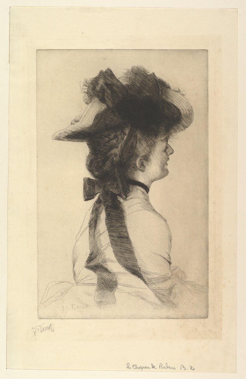 Rubens hatt, 1875. av James Jacques Joseph Tissot