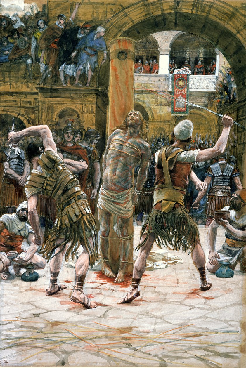 The Scourging, illustration till The Life of Christ, c.1884-96 (wc & gouache på kartong) av James Jacques Joseph Tissot