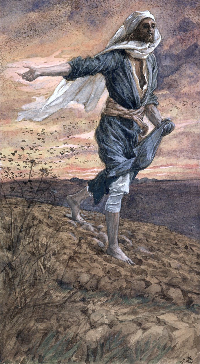 The Sower, illustration till The Life of Christ, c.1886-94 (wc & gouache på kartong) av James Jacques Joseph Tissot