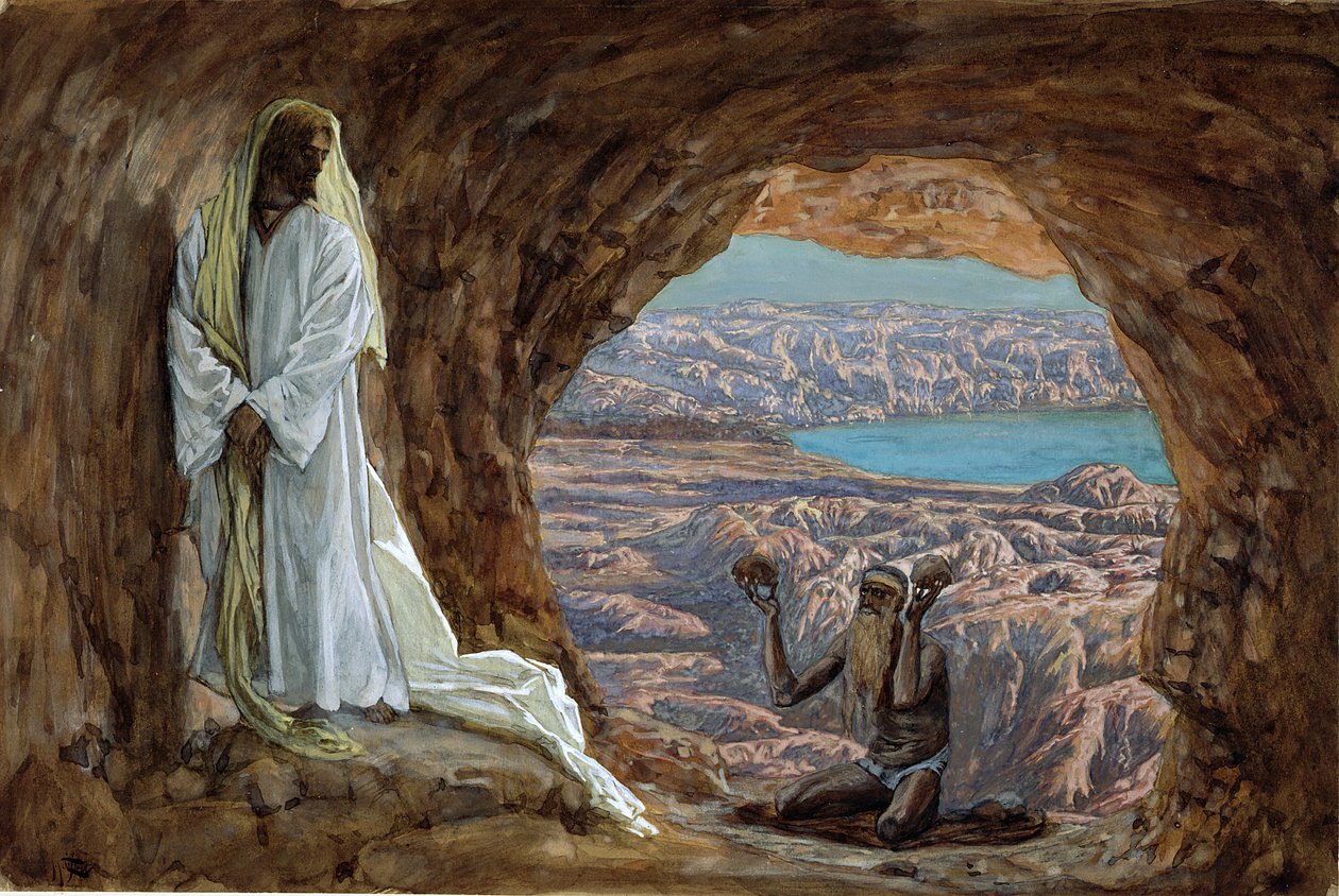 The Temptation in the Wilderness, illustration till The Life of Christ, c.1886-94 (wc & gouache på kartong) av James Jacques Joseph Tissot