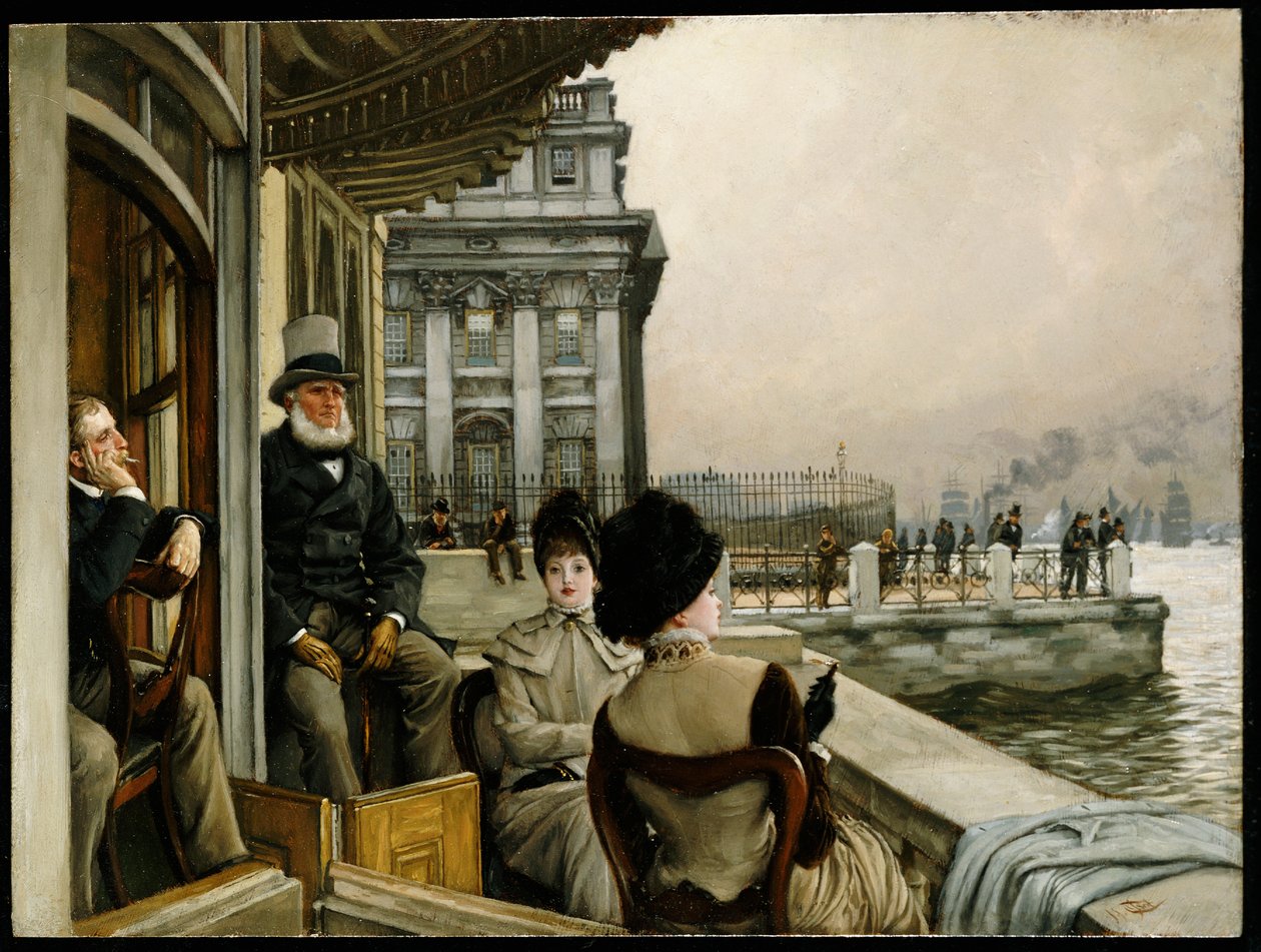 The Terrace of the Trafalgar Tavern, Greenwich, c.1878 av James Jacques Joseph Tissot