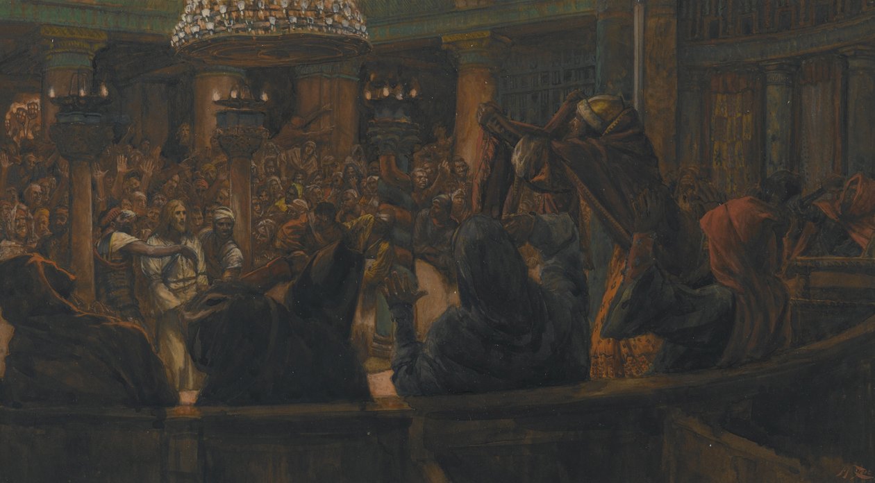 The Torn Cloak - Jesus Condemned to Death by the Jews, illustration från The Life of Our Lord Jesus Christ, 1886-94 (wc över grafit på papper) av James Jacques Joseph Tissot