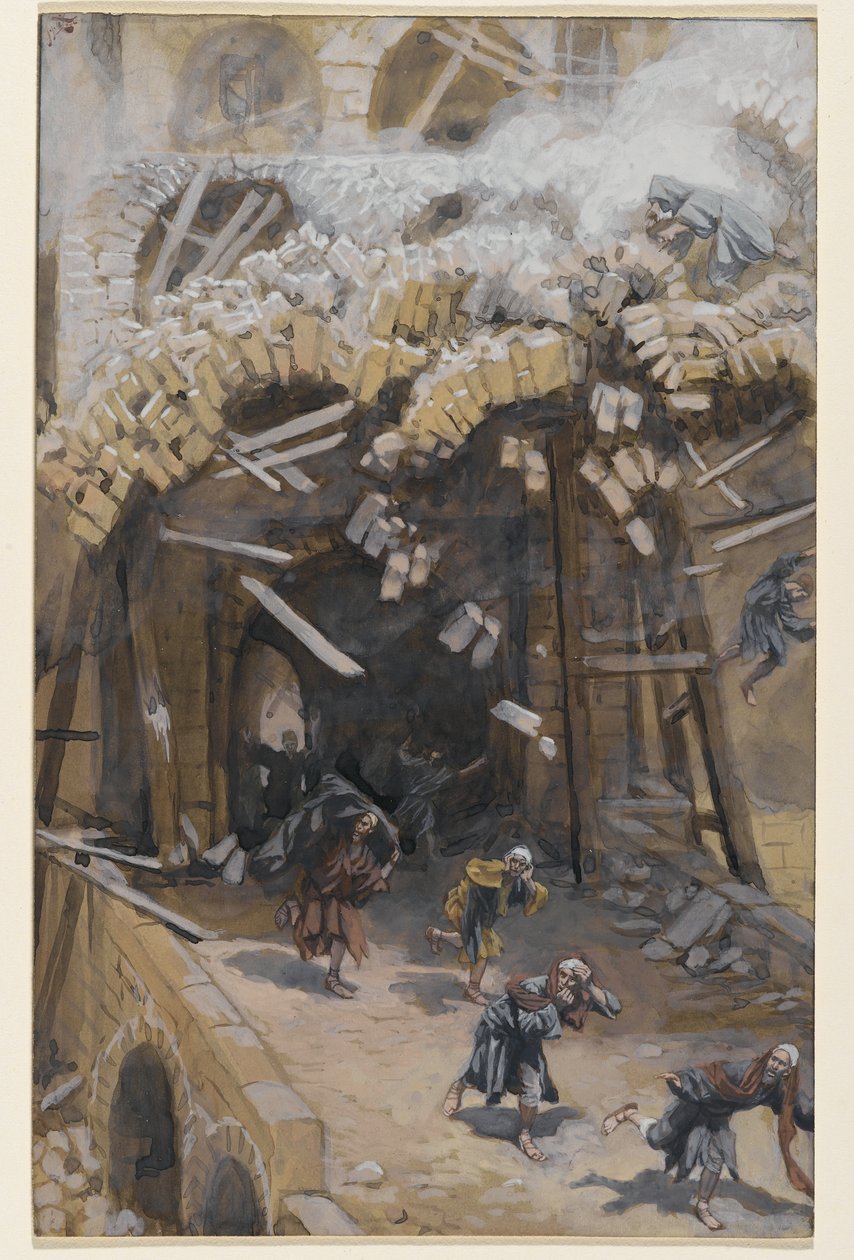 The Tower of Siloam, illustration från The Life of Our Lord Jesu Christ, 1886-96 (wc över grafit på papper) av James Jacques Joseph Tissot