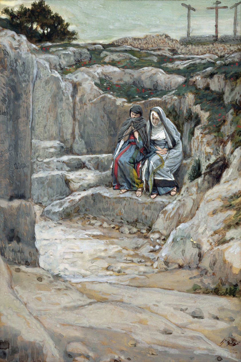 The Two Marys Watch the Tomb, illustration till The Life of Christ, c.1886-94 (wc & gouache på kartong) av James Jacques Joseph Tissot