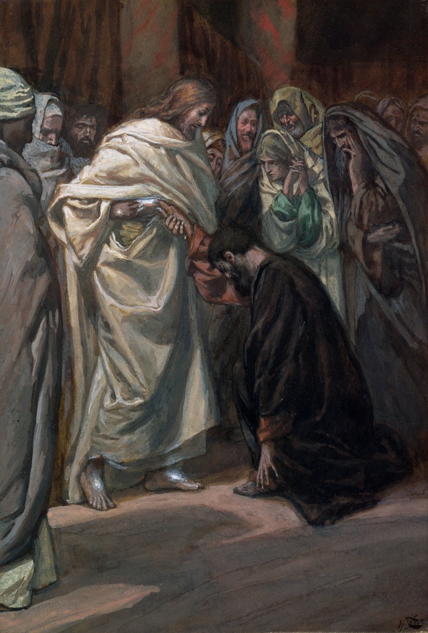 The Unbelief of St. Thomas, illustration till The Life of Christ, c.1884-96 (wc & gouache på kartong) av James Jacques Joseph Tissot