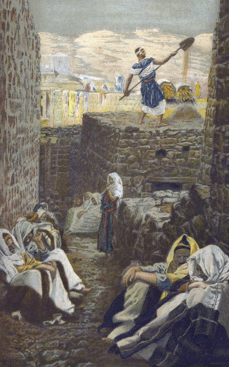 The Winnower - från "The Life of Our Lord Jesus Christ" - 1899 av James Tissot - The Life of Our Lord Jesus Christ, av Jacques Joseph (Jacques Joseph) Tissot dit James Tissot (1836-1902) av James Jacques Joseph Tissot