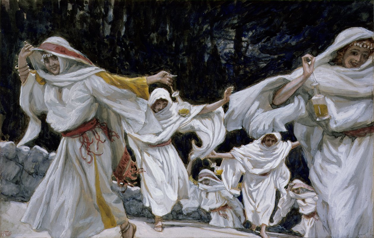 The Wise Virgins, illustration till The Life of Christ, c.1886-94 (wc & gouache på kartong) av James Jacques Joseph Tissot