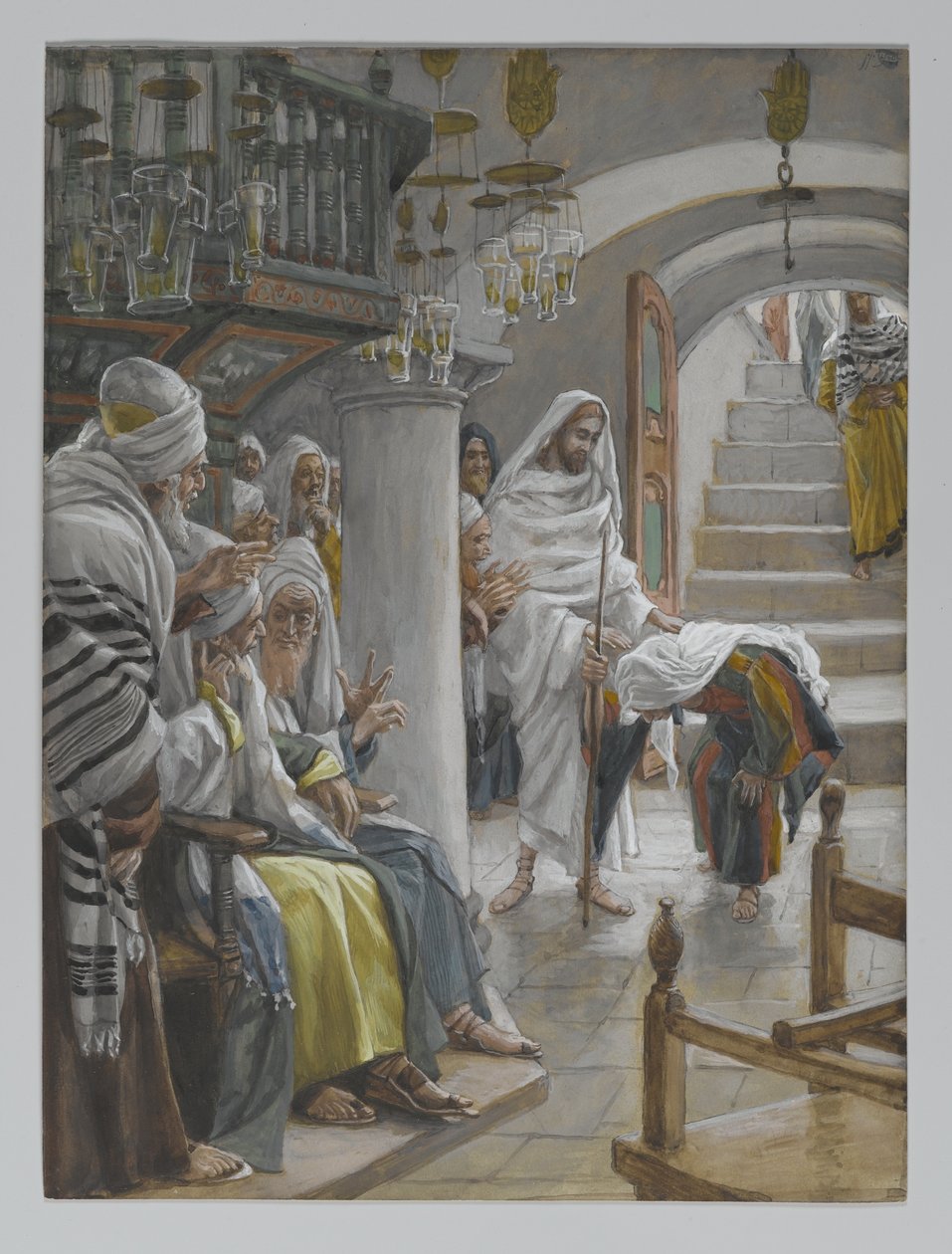 Kvinnan med en sjuklighet av arton år, illustration från Vår Herre Jesu Kristi liv, 1886-96 (wc över grafit på papper) av James Jacques Joseph Tissot
