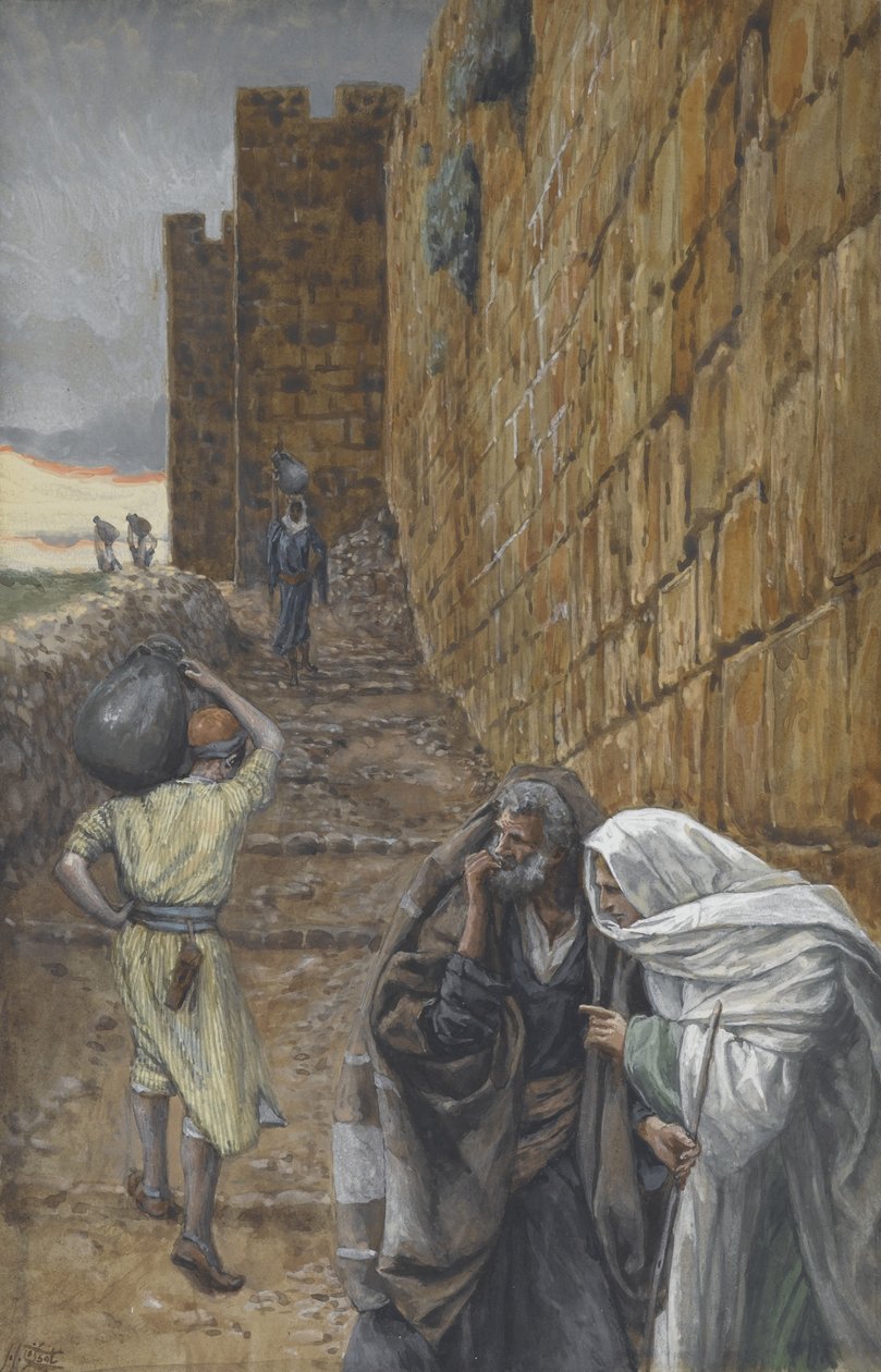 Mannen som bär en kanna, illustration från Vår Herre Jesu Kristi liv, 1886-94 (wc över grafit på papper) av James Jacques Joseph Tissot