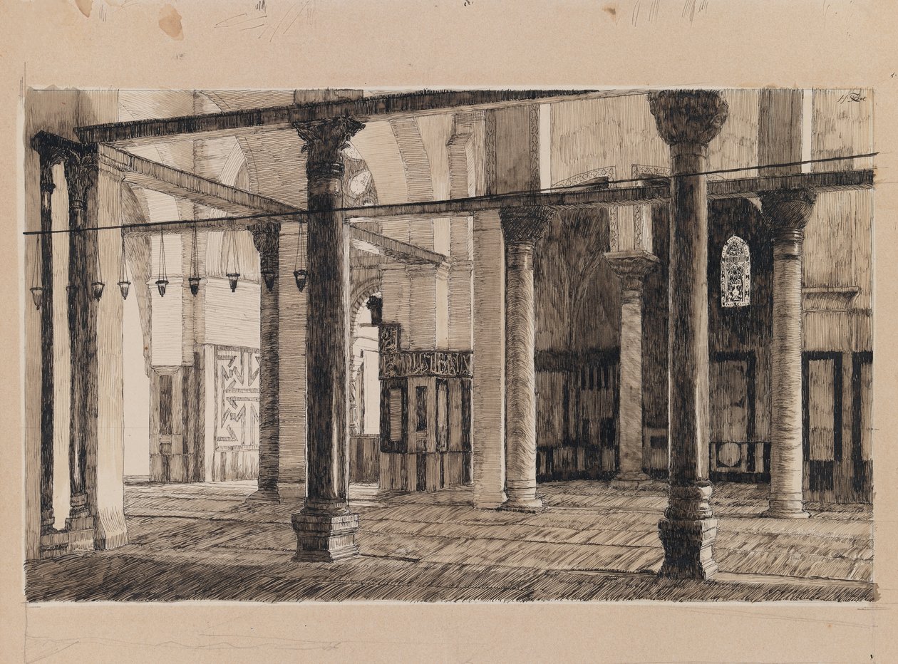 Transept av moskén i El-Aksa, illustration från Vår Herre Jesu Kristi liv (bläck & grafit på kartong) av James Jacques Joseph Tissot