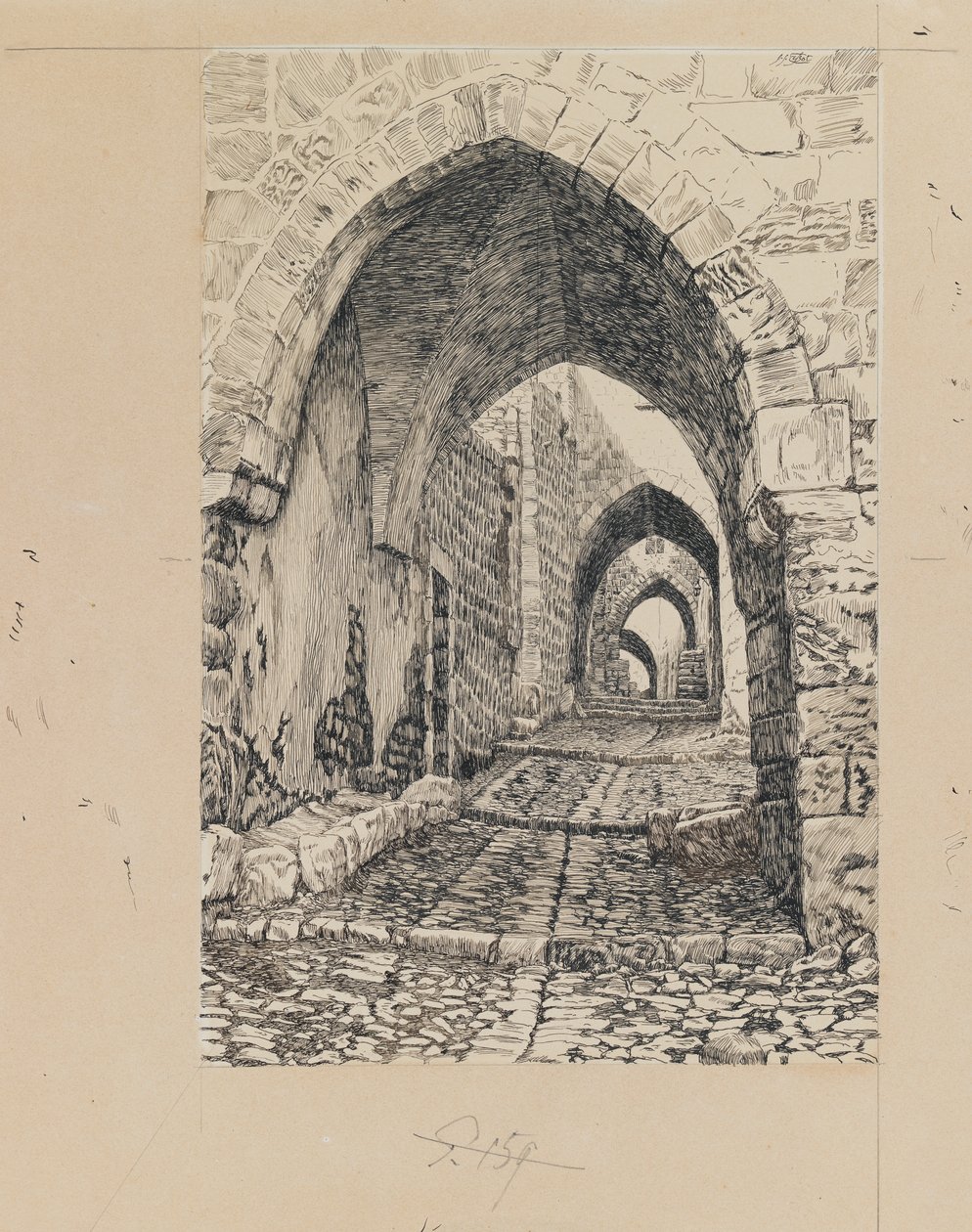 Via Dolorosa, Jerusalem, illustration från Vår Herre Jesu Kristi liv (bläck & grafit på papper) av James Jacques Joseph Tissot