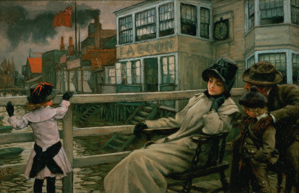 Väntar på färjan, ca 1878 av James Jacques Joseph Tissot