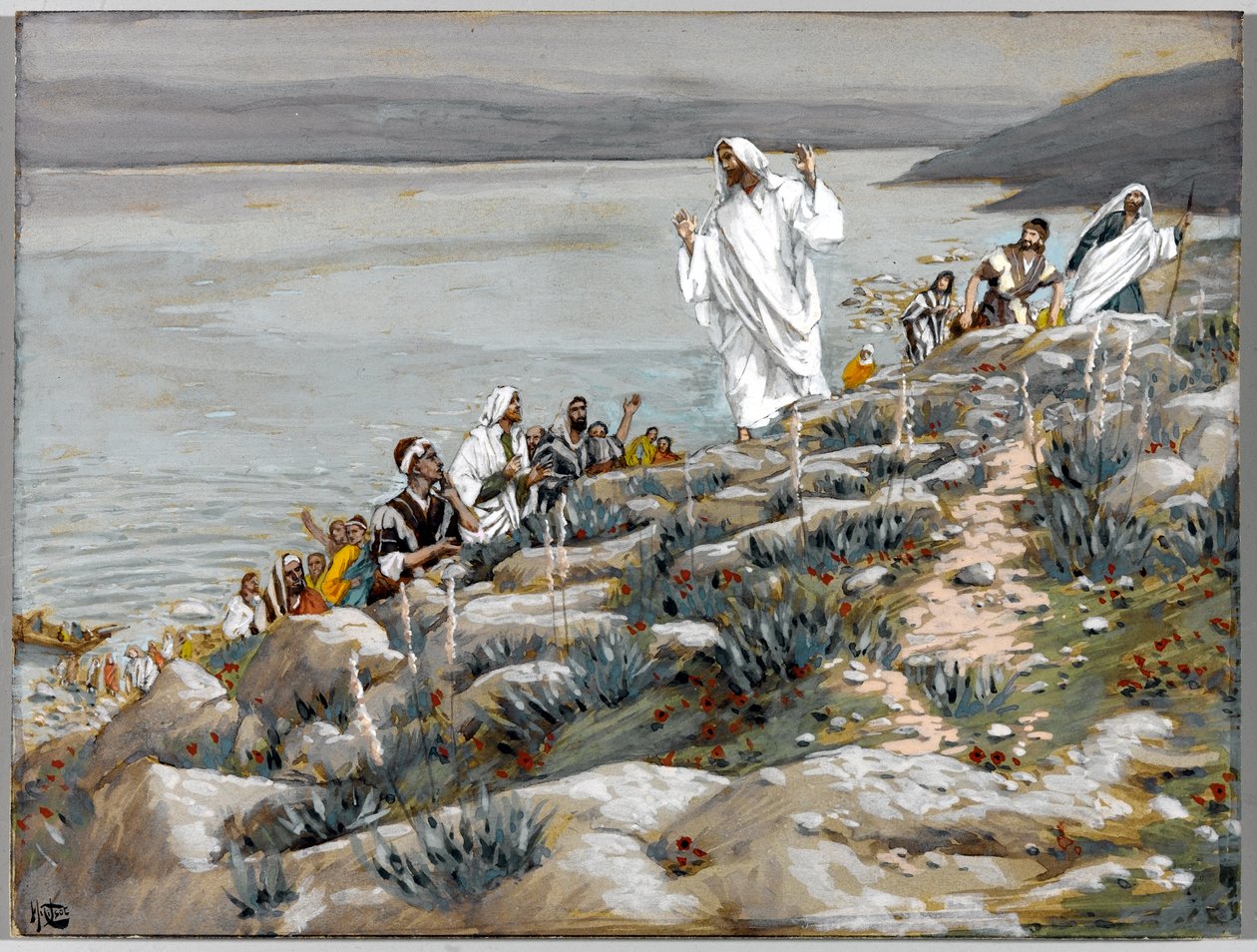 Ni söker mig inte för att ni såg miraklen utan för att ni åt av bröden, illustration till The Life of Christ, c.1884-96 (wc & gouache på kartong) av James Jacques Joseph Tissot
