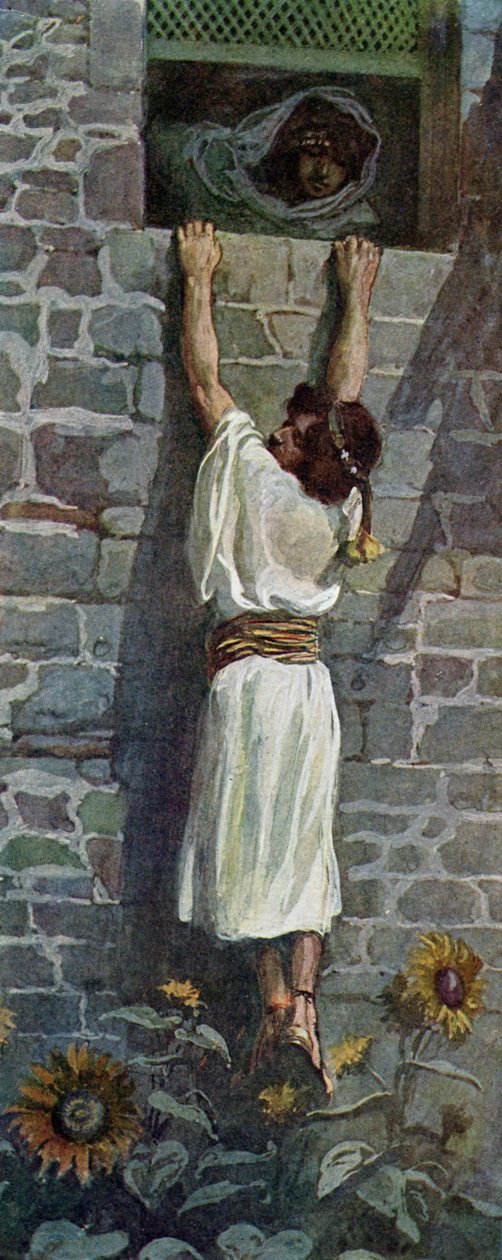 David gör sin flykt av J James Tissot - Bibeln av James Jacques Joseph after Tissot
