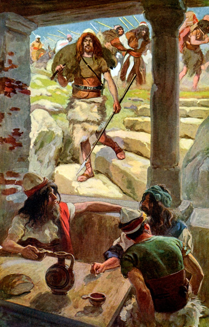 David återvänder till Achish av J James Tissot - Bibeln av James Jacques Joseph after Tissot