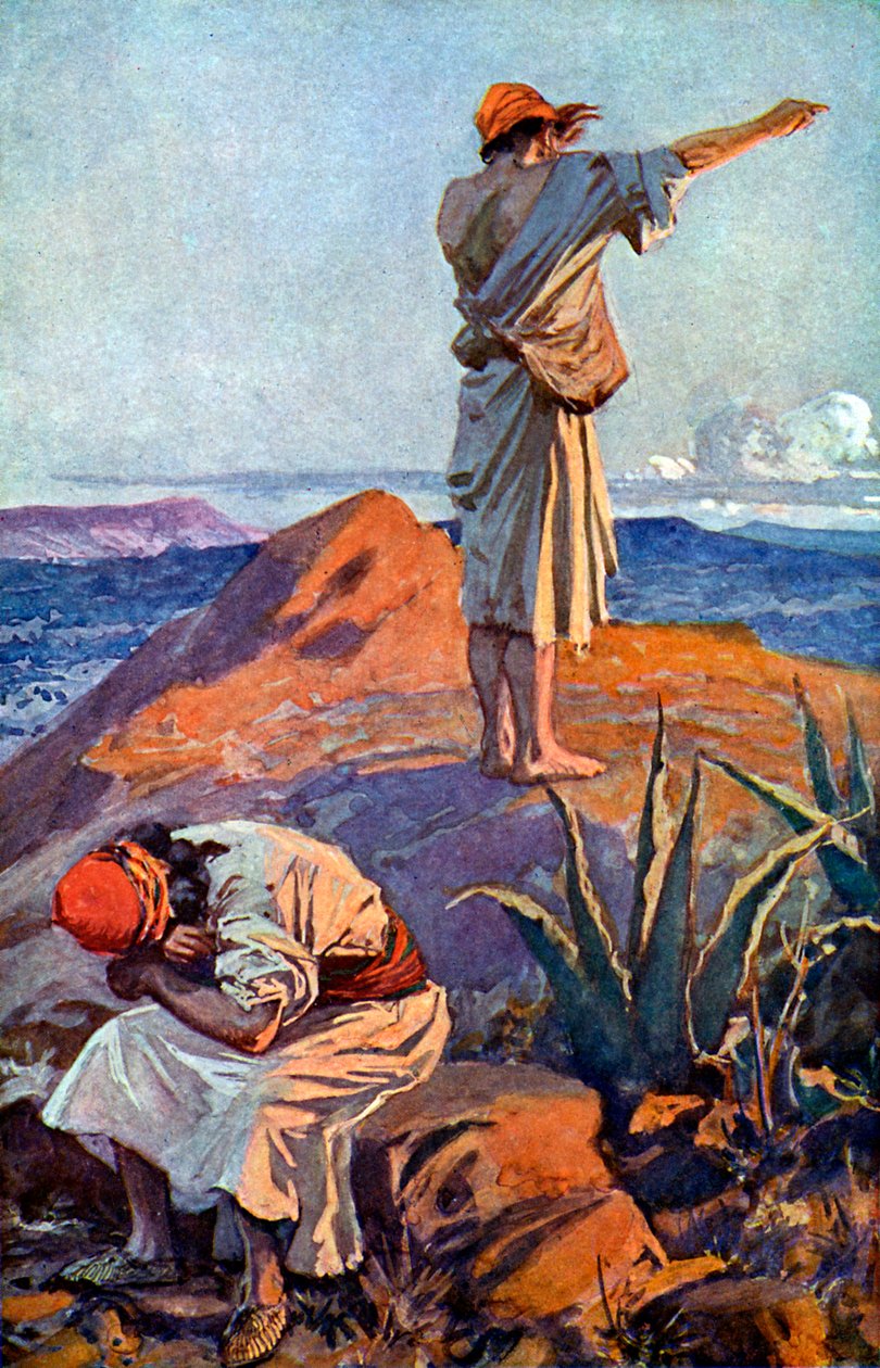 Elia från berget Karmel ser ett moln - Bibeln av James Jacques Joseph after Tissot