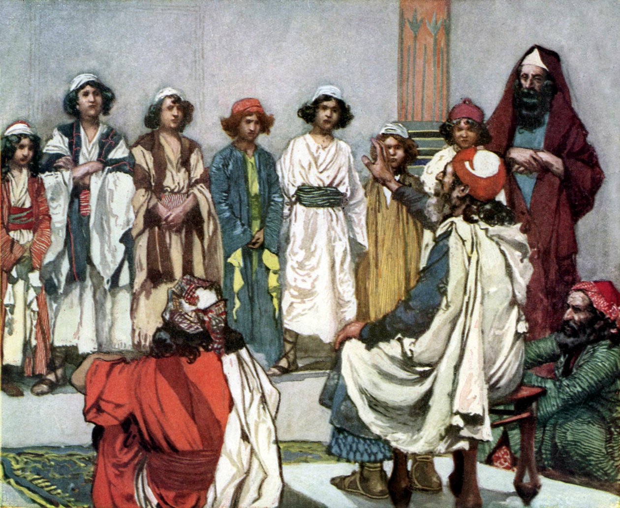 Jesse presenterar sin son till Samuel genom Tissot-bibeln av James Jacques Joseph after Tissot