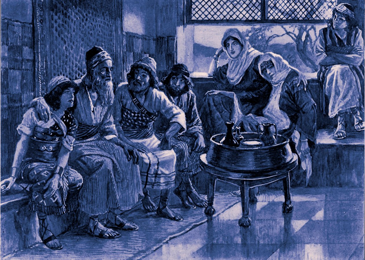 Job och hans familj av J James Tissot - Bibeln av James Jacques Joseph after Tissot