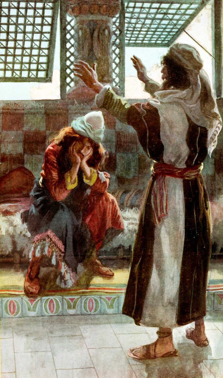 Nathan förebrår David av J James Tissot - Bibeln av James Jacques Joseph after Tissot