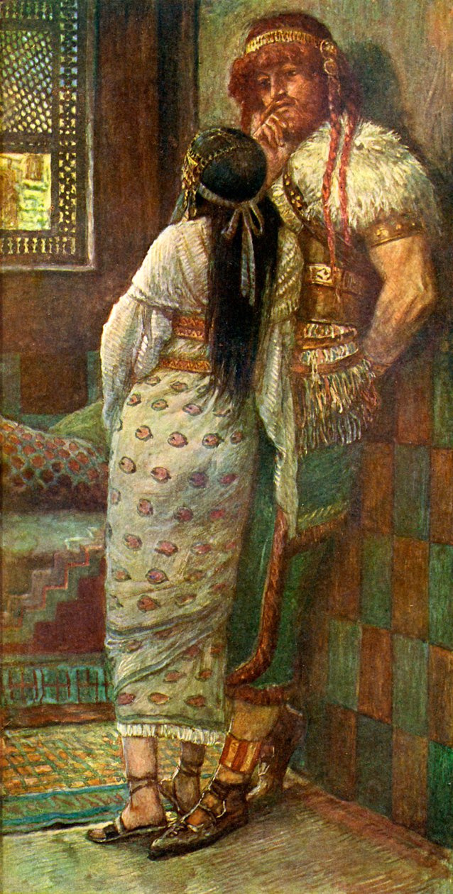 Samson och hans fru av J James Tissot - Bibeln av James Jacques Joseph after Tissot