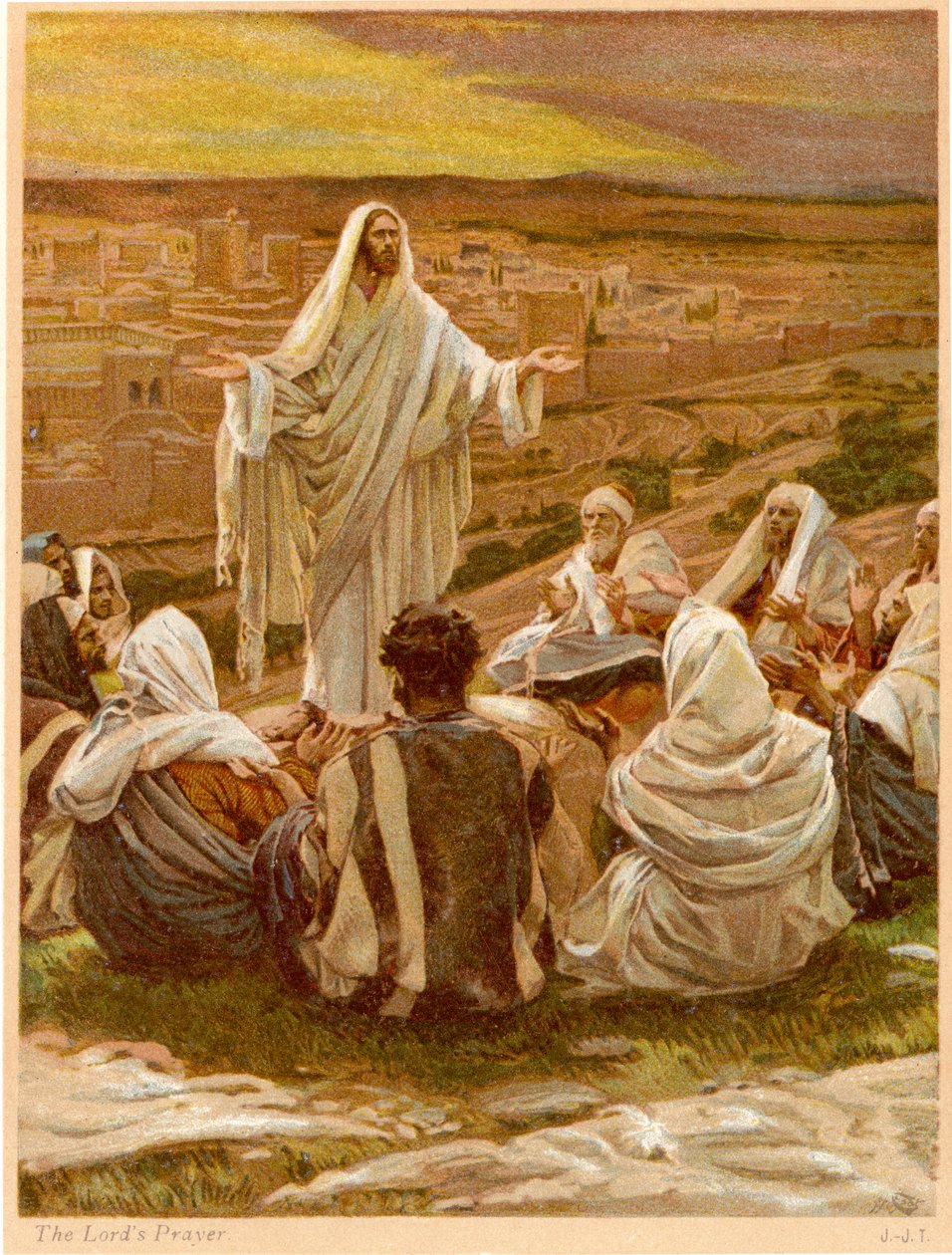 Lords Prayer - St Lukas, kapitel 11 - Bibeln av James Jacques Joseph after Tissot