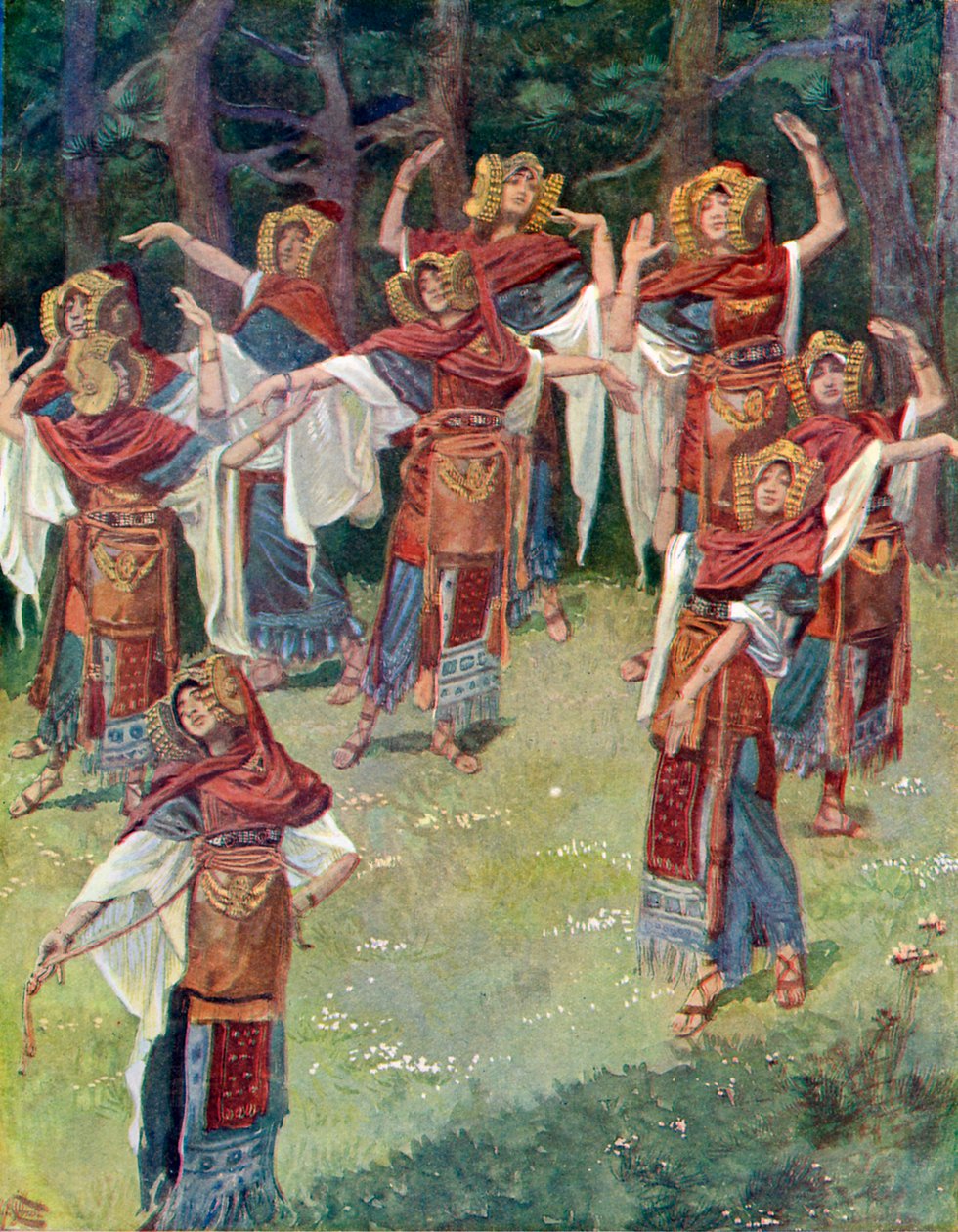Jeftas dotter och hennes följeslagare - Bibeln av James Jacques Joseph after Tissot