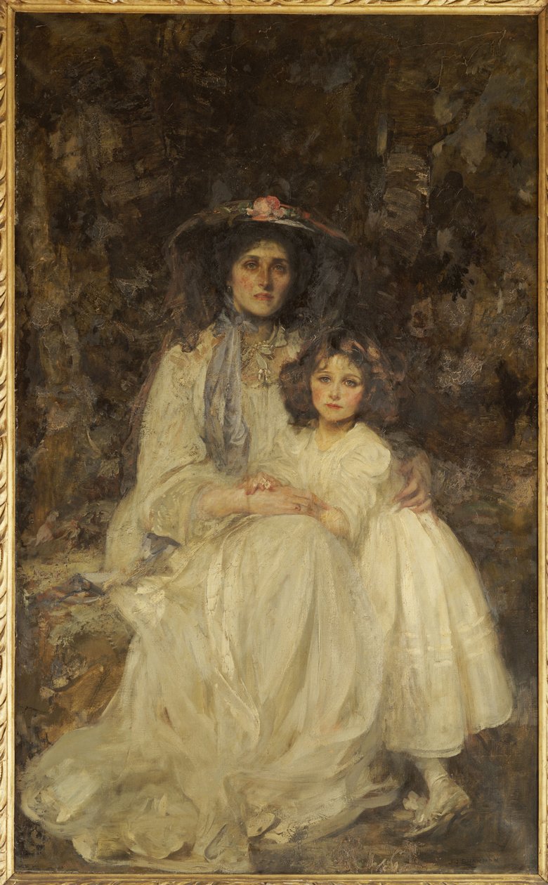 Lady Dickson-Poynder och hennes dotter Joan, ca 1905 av James Jebusa Shannon