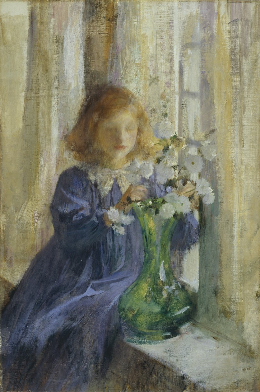 Den gröna vasen (olja på duk) av James Jebusa Shannon