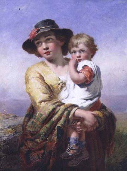 Mamma och barn av James John Hill