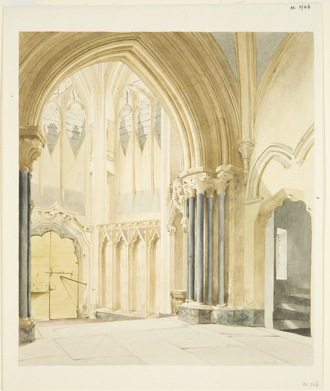 North Porch of St Mary Redcliffe, ser norrut av James Johnson
