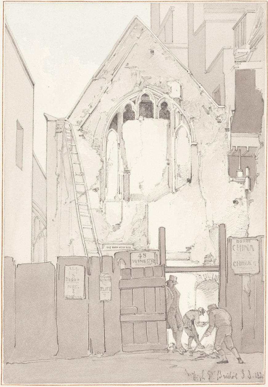Upptäckten av ett östfönster i Alla helgons kyrka bakom High Street i Bristol av James Johnson