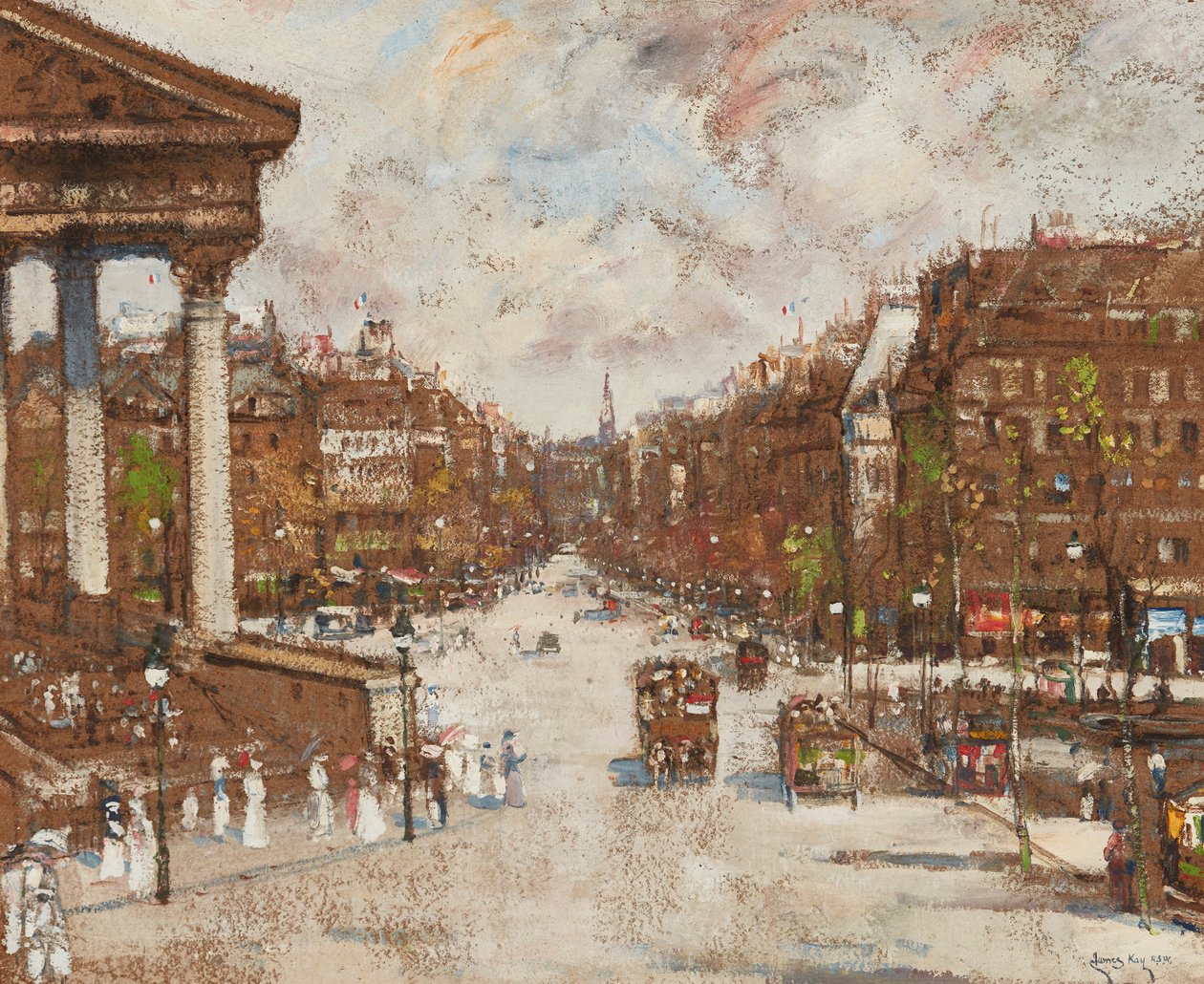 Place De La Madeleine (olja på kort) av James Kay