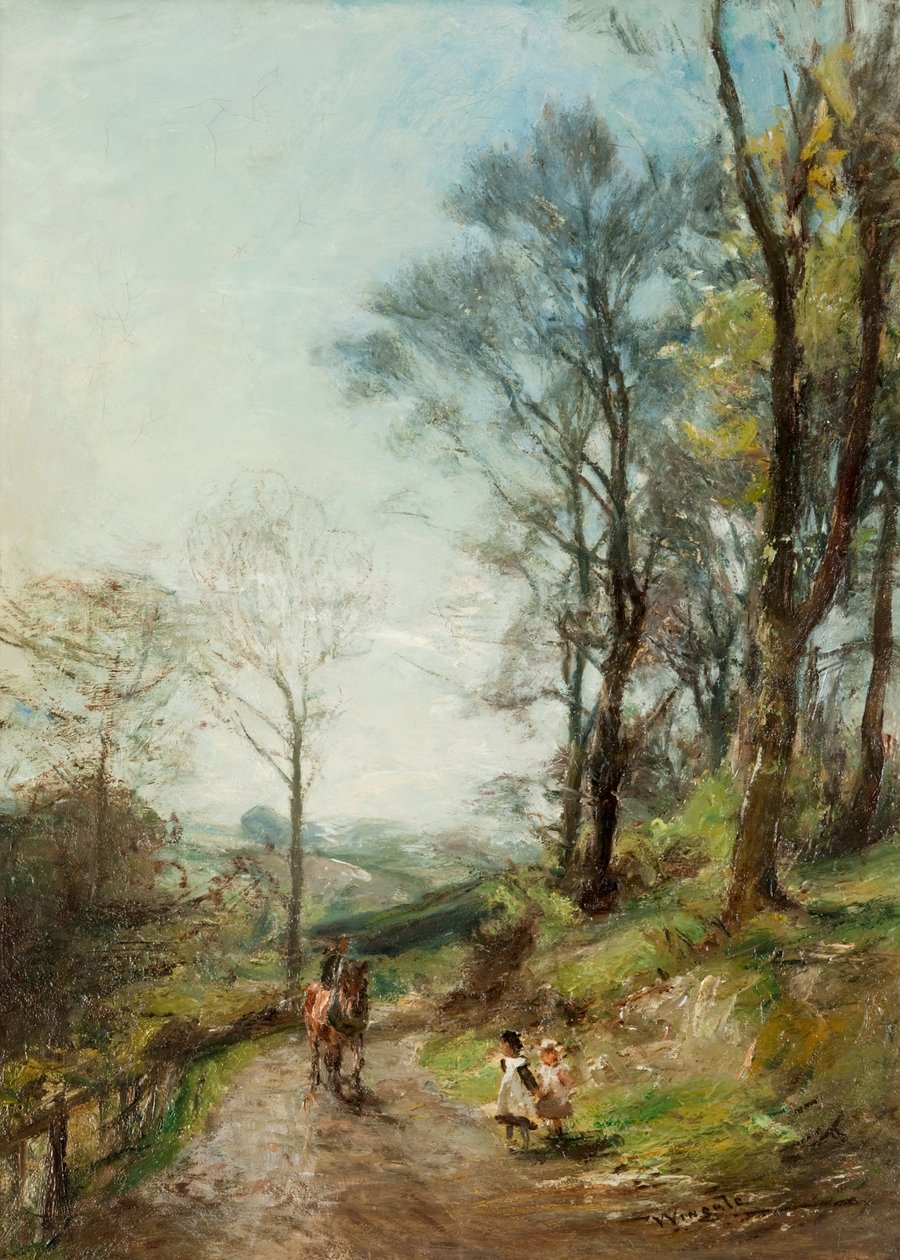 En vårdag i Colinton (olja på duk) av James Lawton Wingate