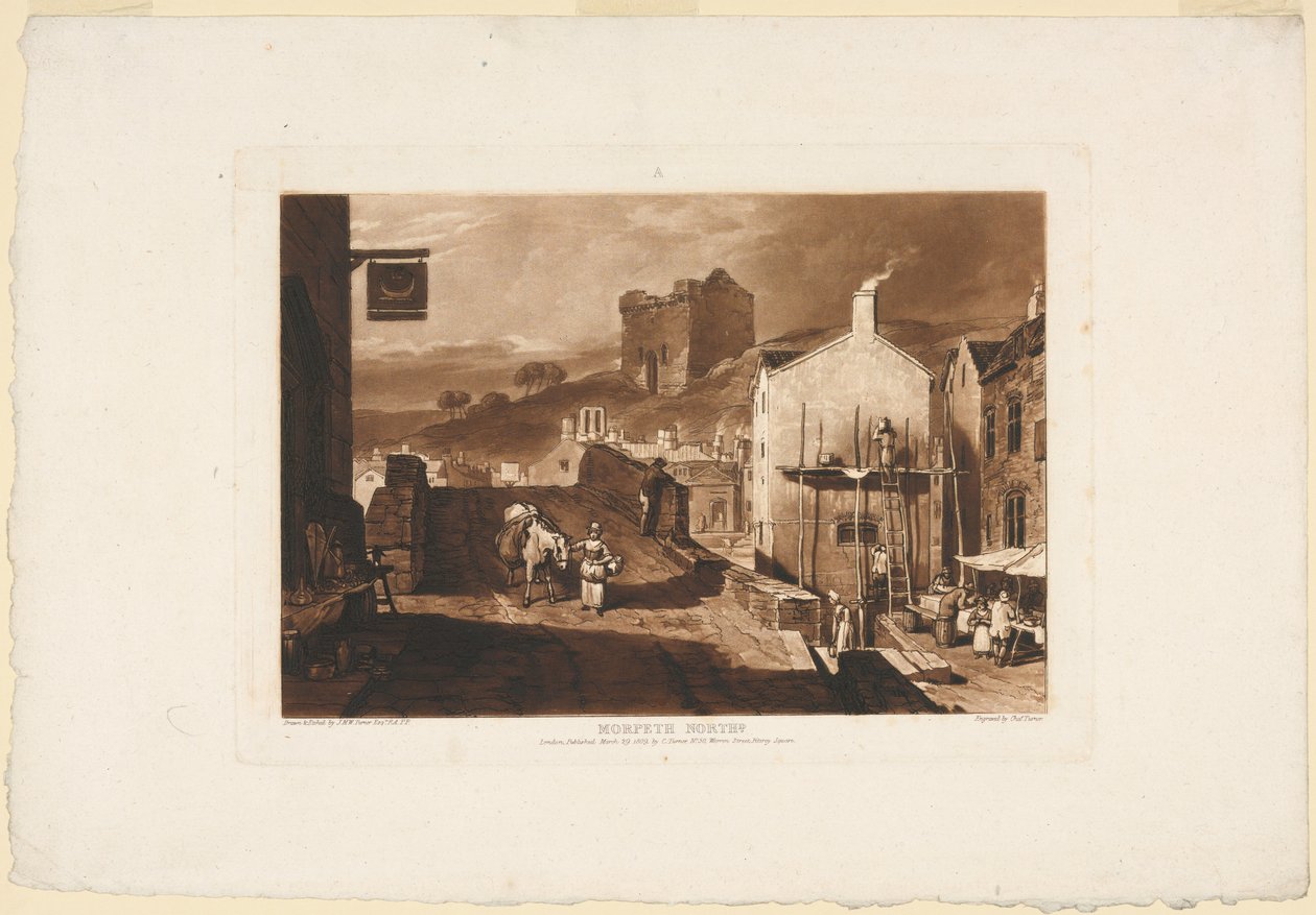 Morpeth, Northumberland, från Liber Studiorum av James Mallord William Turner