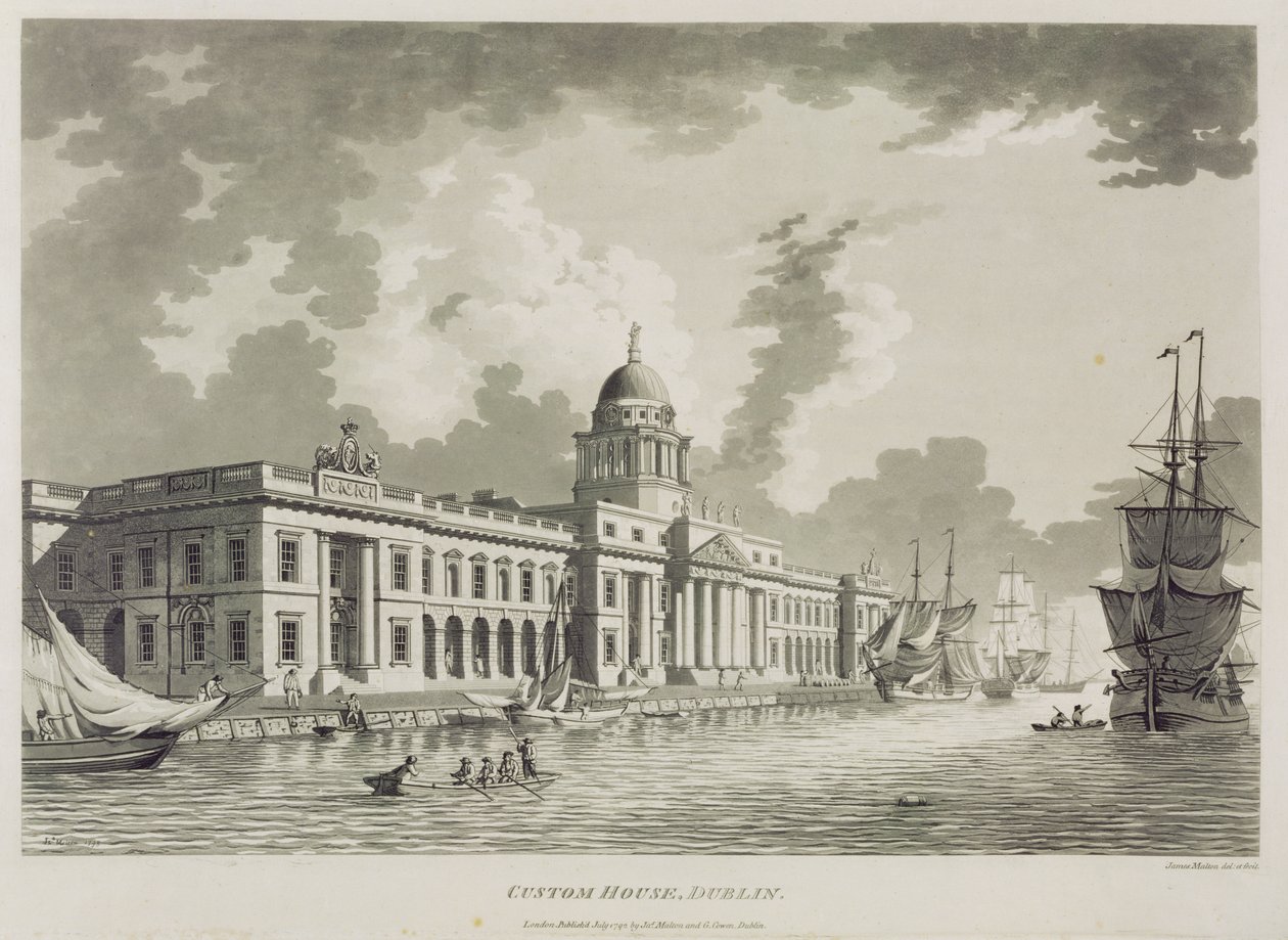 Tullhuset, Dublin, 1792 av James Malton