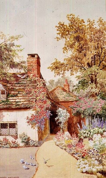 På Shamley Green, Surrey (akvarell) av James Matthews