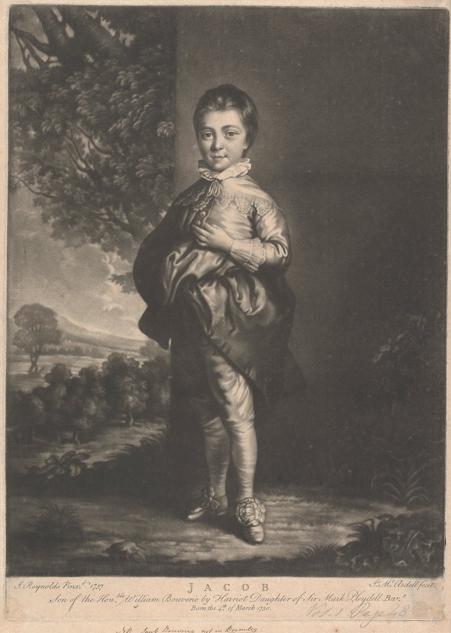 Jacob, son till den ärade William Bouverie av James McArdell