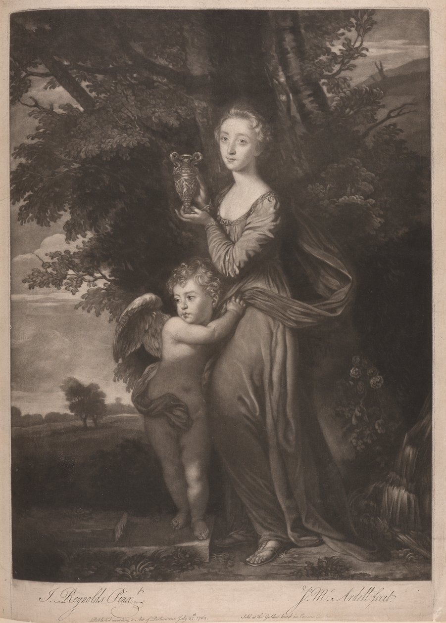Miss Gravile (Frances Anne Greville och hennes bror som "Hebe and Cupid" av James McArdell