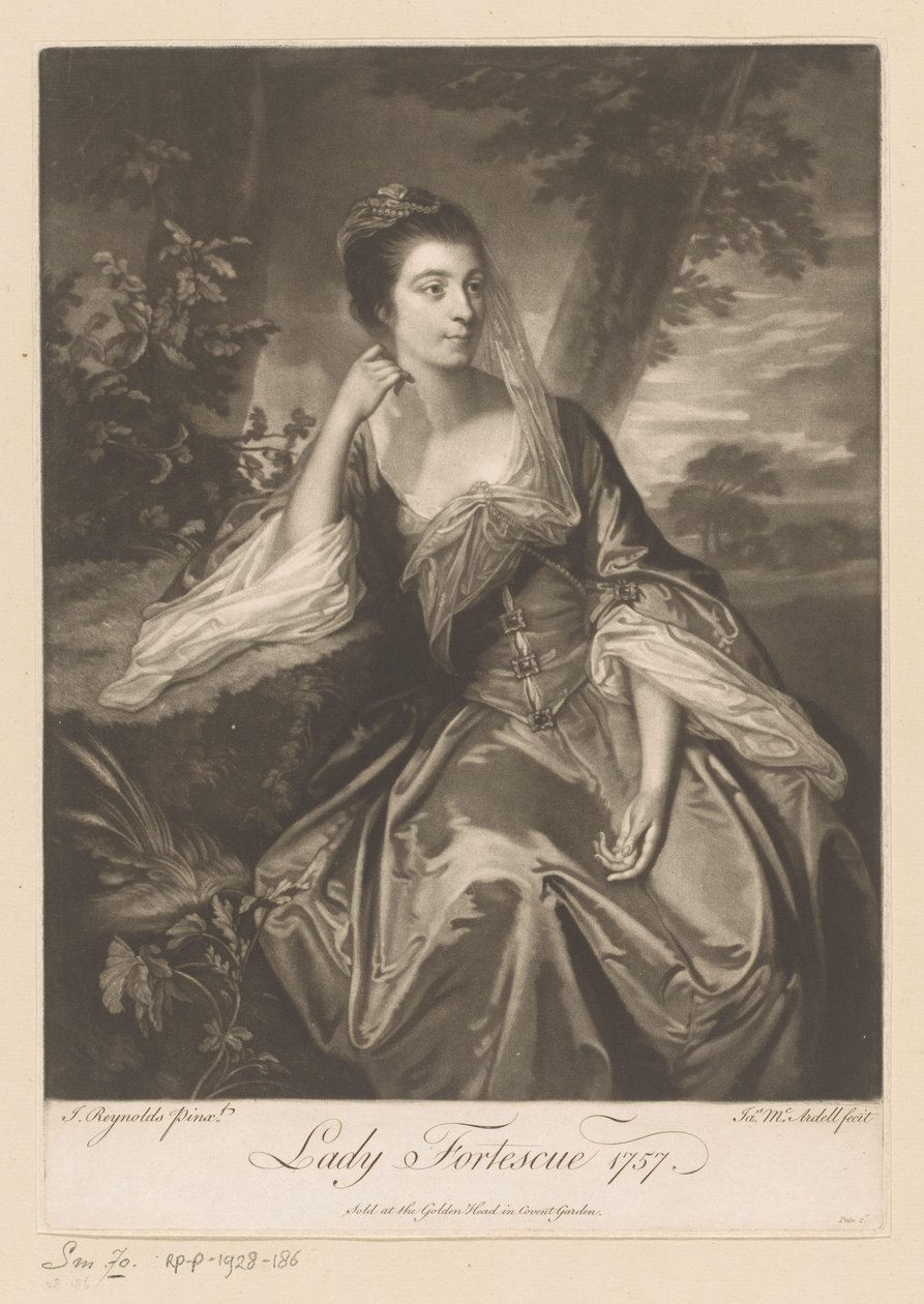 Porträtt av Anne Fortescue Lady Fortescue (titel på objekt) av James McArdell