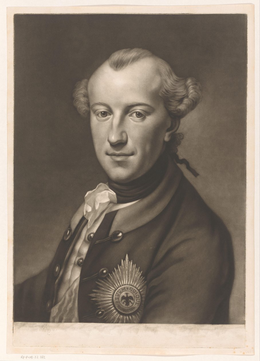 Porträtt av Karl Wilhelm Ferdinand av Braunschweig-Wolfenbüttel av James McArdell