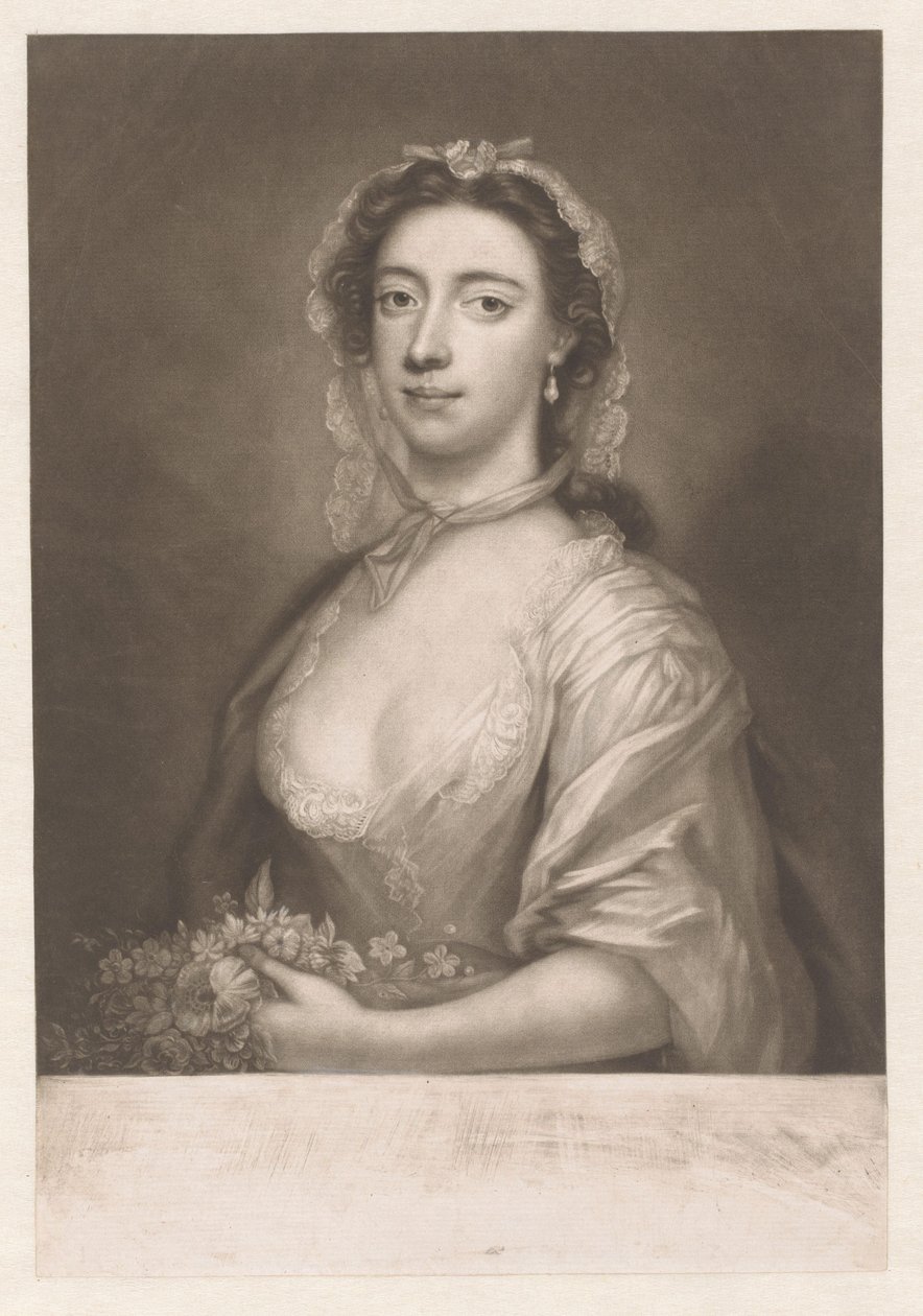 Porträtt av Margaret ("Peg") Woffington av James McArdell