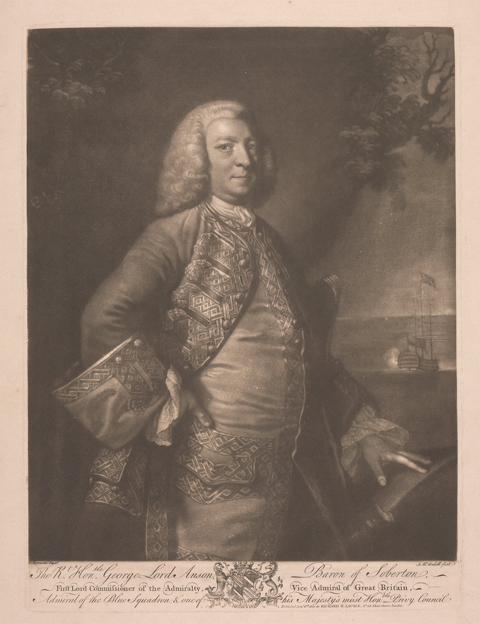 Den rätte ärade George Lord Anson av James McArdell