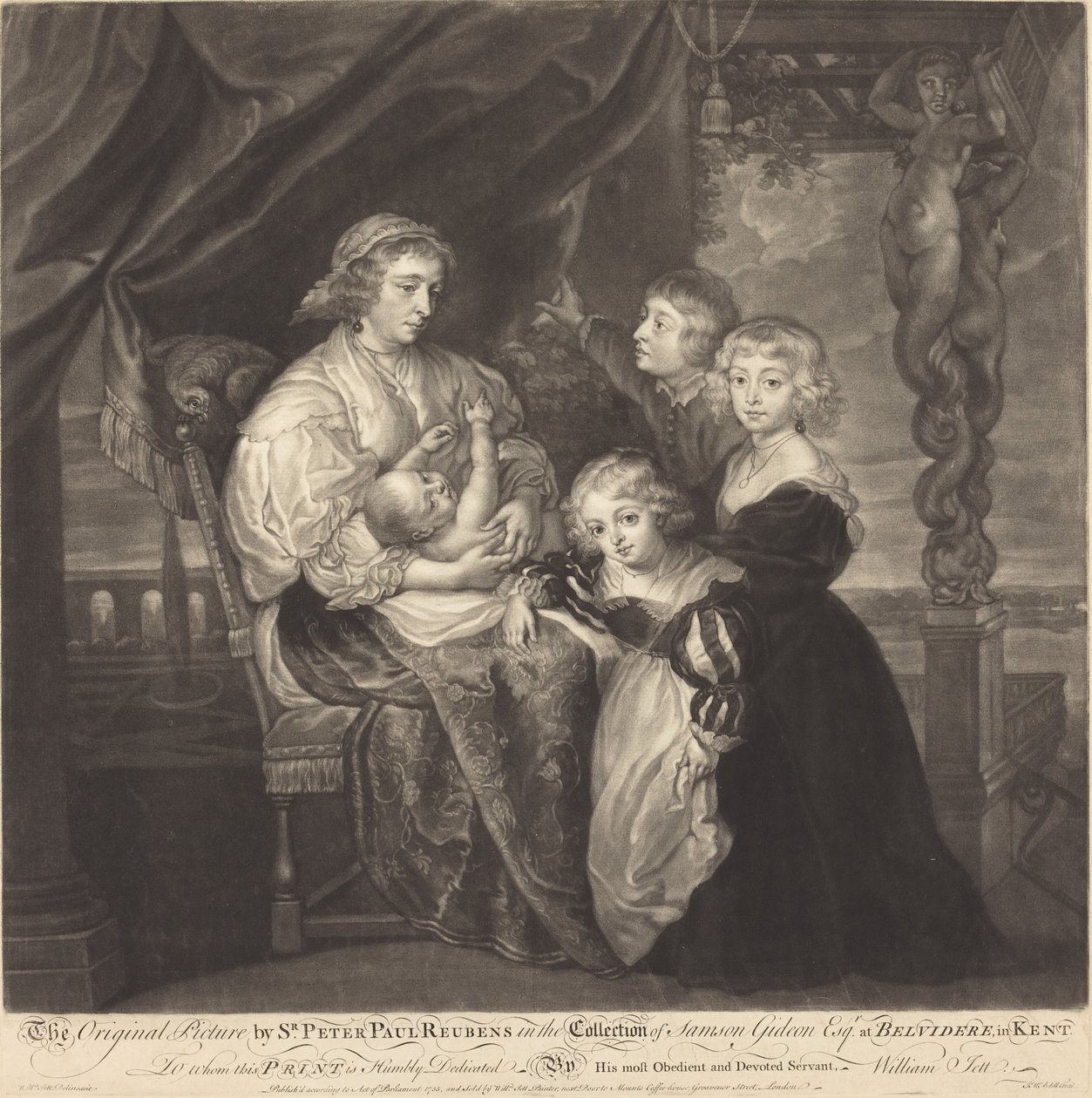 Familjen Gerbier av James McArdell after Sir Peter Paul Rubens
