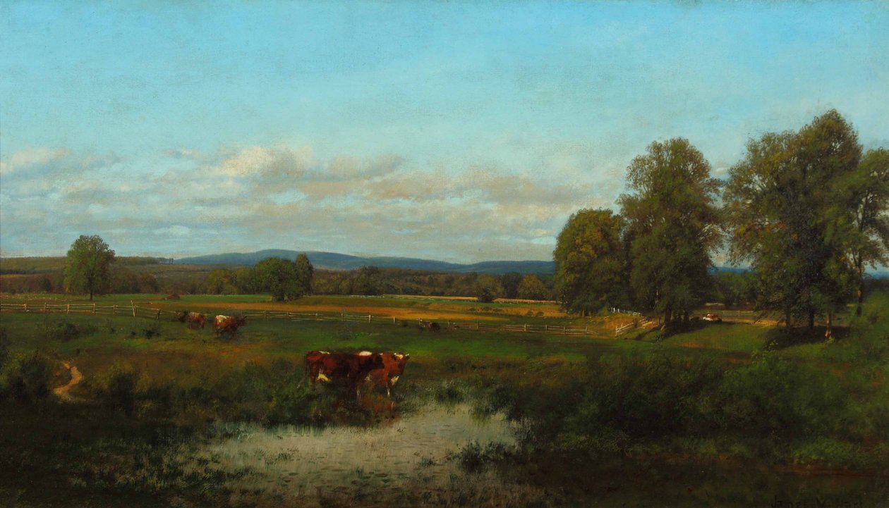 Kor i hagen 1870 (olja på duk) av James McDougal Hart