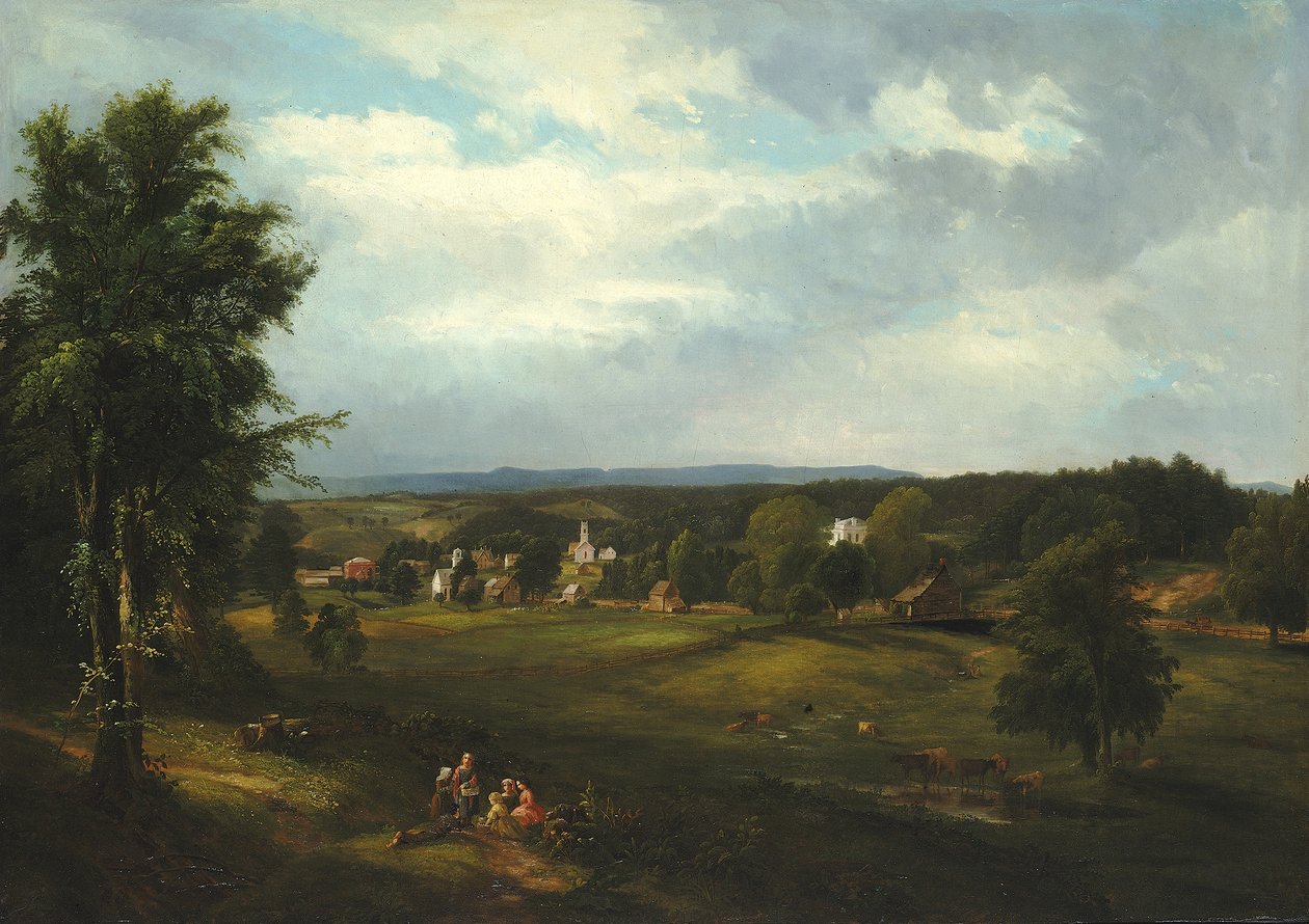 Byscen nära Albany, New York, 1850. av James McDougal Hart