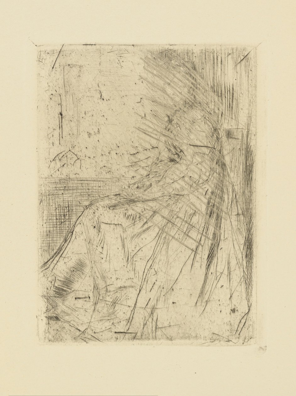 [76] Avtryck från annullerade plåtar av Whistler - Maude, Sittande. av James Abbott McNeill Whistler